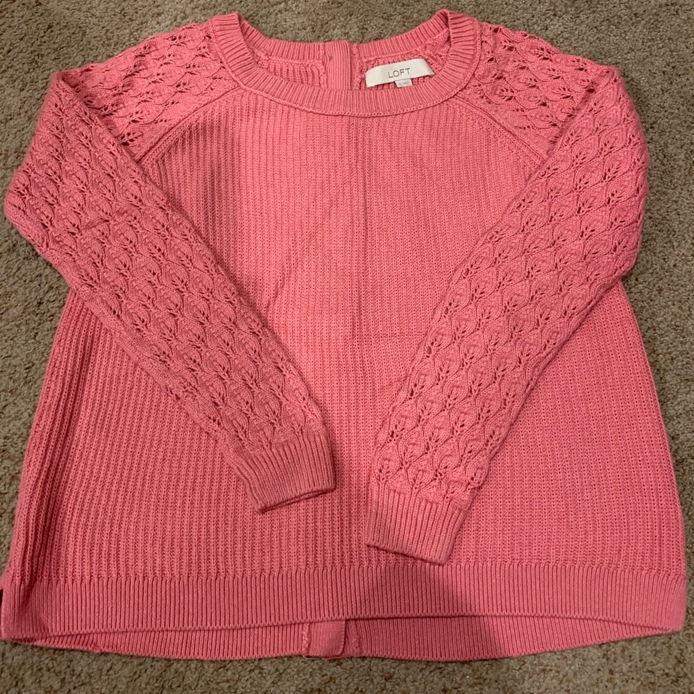 Loft button up back sweater S
